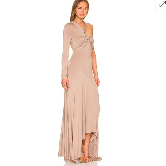 L'Academie Rennea Midi Dress in Taupe NWT - Picture 2 of 4